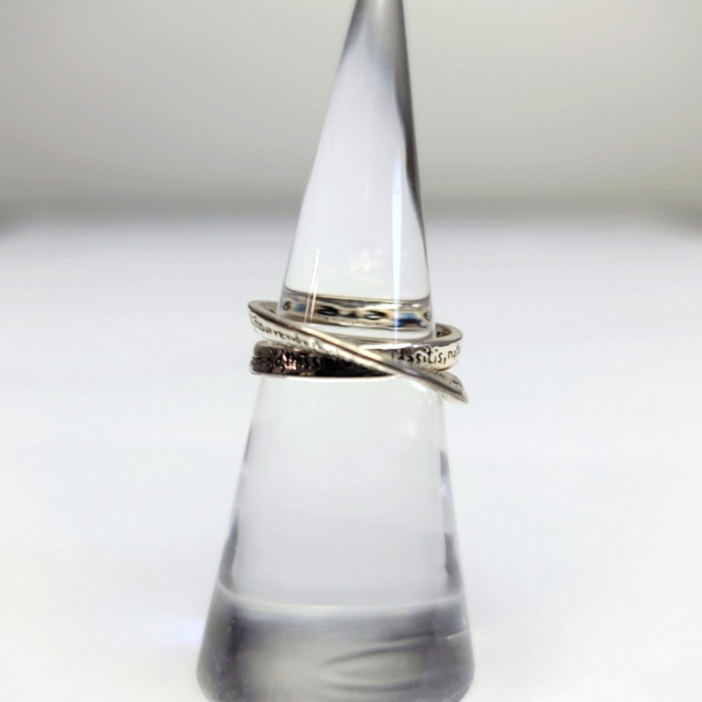 Serenity Prayer Silver Twist Ring Size 5.5 Anonymous AA NA Birthday Gift